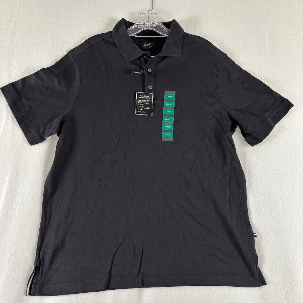 Berkley Jensen, Classic Black, Polo Shirt, Pima Cotton, Size L, NWT